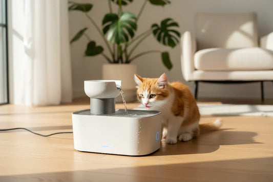 Les chat utilise une fontaine d'eau