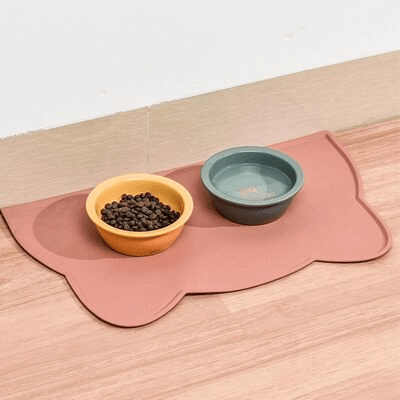 Tapis silicone chat KittyPlacemat rose antidérapant gamelles