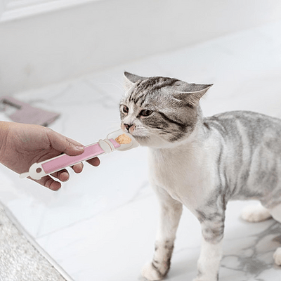 Distributeur MeowSpoon blanc design ergonomique hygiénique