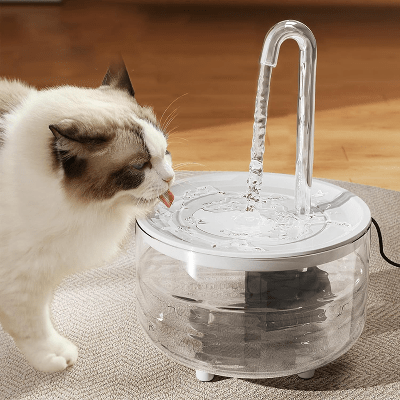Fontaine CatDrinker tube transparent silencieuse vue ensemble