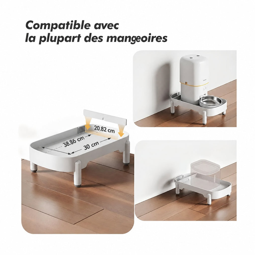 Support réglable pour distributeur de nourriture pour chat et chien | MiaouTable