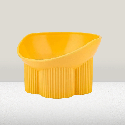 Gamelle pour chat Anti-tipCatBowls jaune - anti-renversement ergonomique
