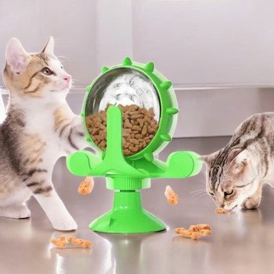 Distributeur croquettes chat WhirlCatFeeder vert contrôle portions
