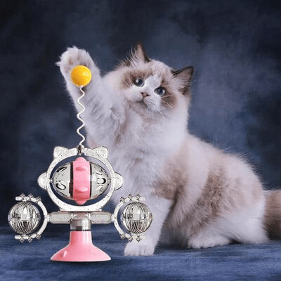 Distributeur WhirlCatFeeder rose design pratique ergonomique
