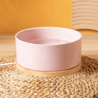 Gamelle chat WarmSipCatBowl rose maintient température
