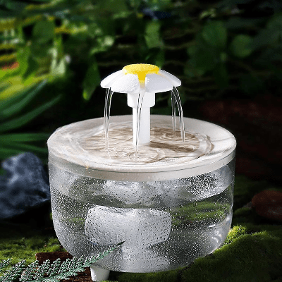 Fontaine CatDrinker bois blanc silencieuse vue ensemble
