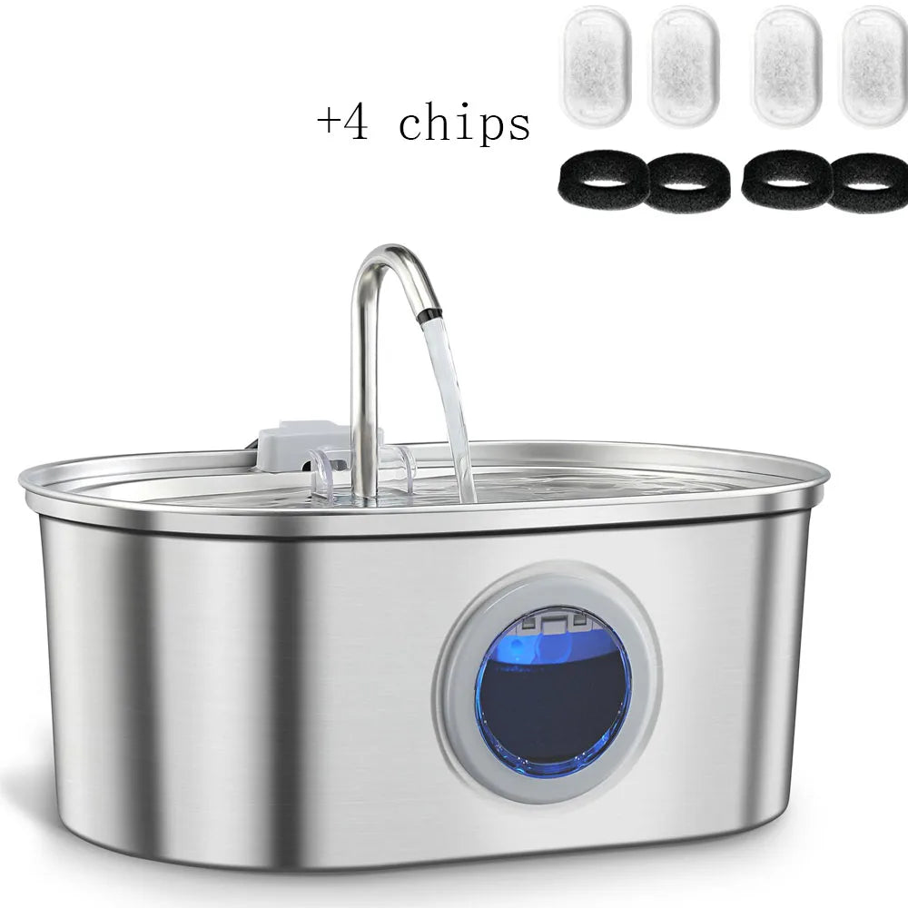 Fontaine à eau chat premium Clairinox 3.2L idéale pour foyers multi-chats