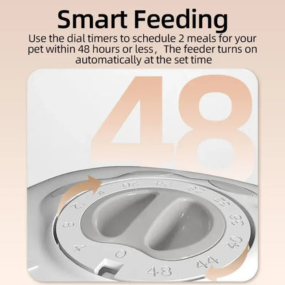 Minuterie programmable distributeur chat - 2 repas automatiques dans 48h avec cadran de réglage