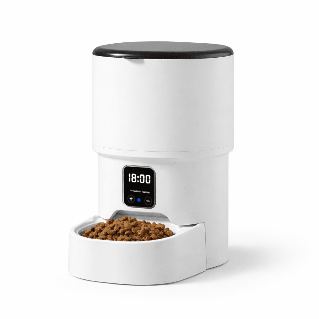Distributeur de nourriture pour animaux de compagnie à bouton