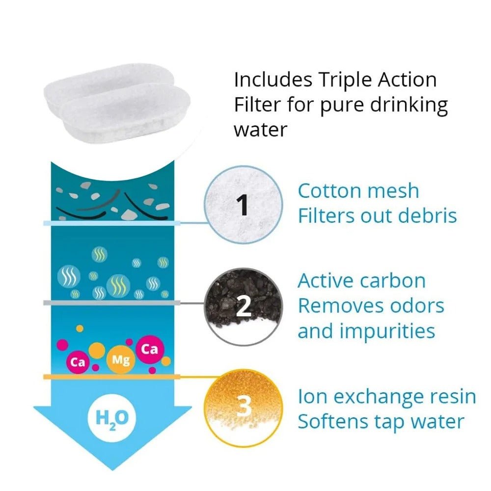 Schéma filtration triple couche charbon actif et résine échangeuse d'ions
