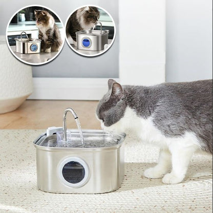 Fontaine à eau chat Aqua Silence ultra-silencieuse avec LED