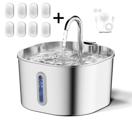 fontaine eau chat inox 304 AquaSquare 2,2L pack 8 filtres capteur intelligent