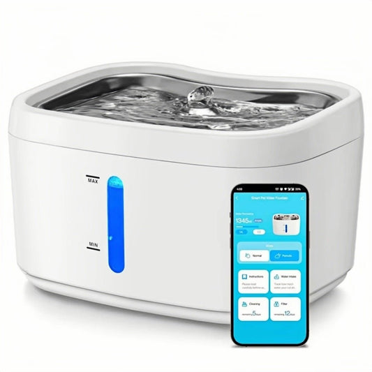 Fontaine à eau connectée pour chat MiaouTable 2,5L modèle TM02 avec application Tuya sur smartphone