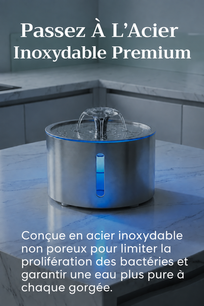 Fontaine à Eau pour Chat SilentFlow™ – Inox 304, 2,5 L