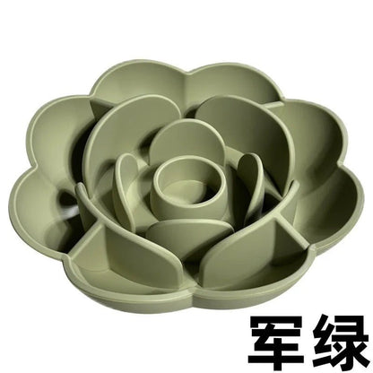 Gamelle anti glouton base antidérapante pour chat vert militaire