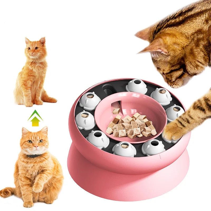 Gamelle Anti-Glouton Interactive pour Chat - Stimulation Mentale & Digestion Saine, chat eveillé