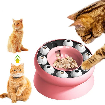 Gamelle Anti-Glouton Interactive pour Chat - Stimulation Mentale & Digestion Saine, chat eveillé