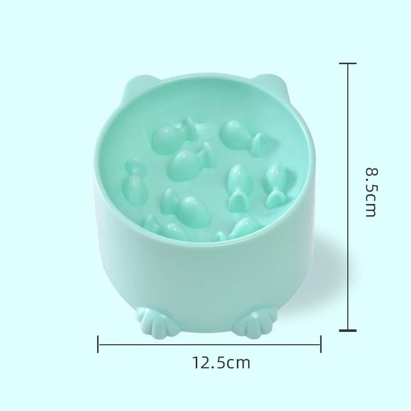 Gamelle anti glouton chat FeliBowl couleur vert - bol ralentisseur design fleur