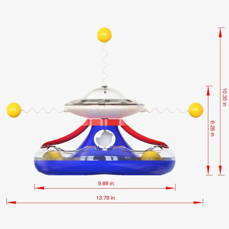 Plateau jeu chat avec balle - Vue détaillée du jouet interactif