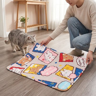 Tapis rafraichissant Chat avec motifs animaux 