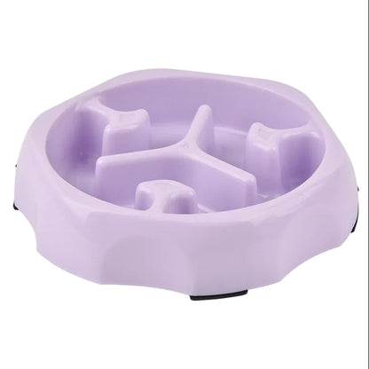 Vue de dessus gamelle anti glouton chat avec motif en relief pour digestion lente